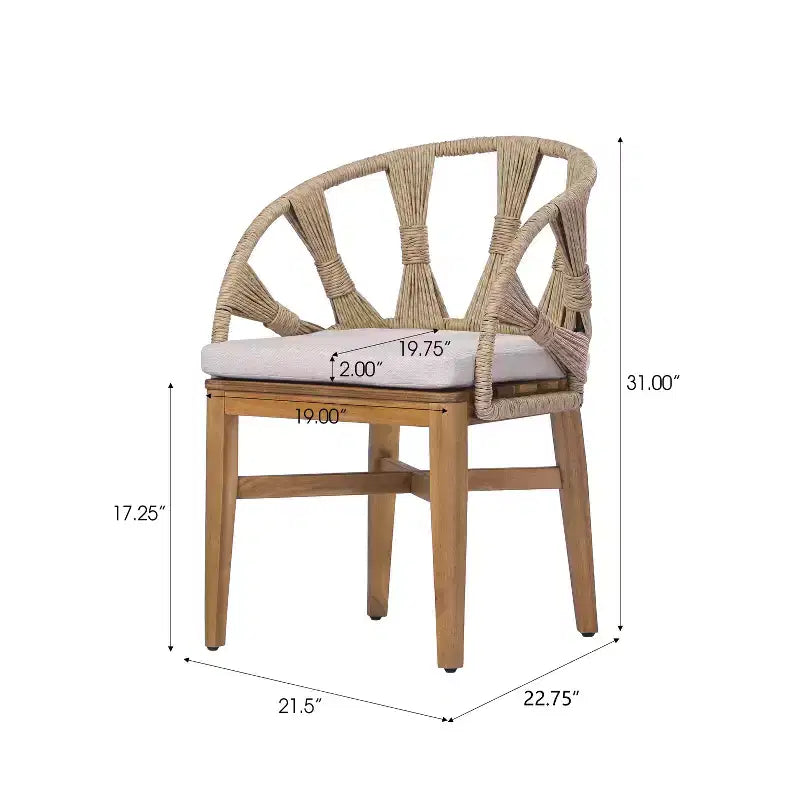 Christopher Knight Home Cascade 7 Piece Boho Outdoor Acacia Wood Wicker Dining Set with Outdoor Oval Slatted Table