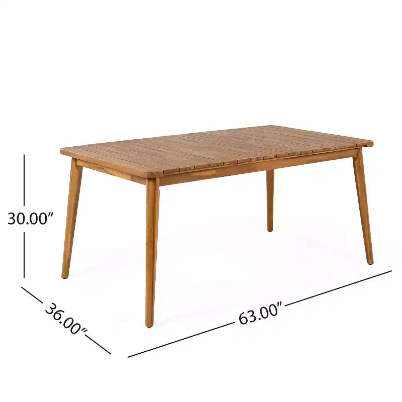 5-Piece Acacia Wood PE Rattan Patio Dining Set, Heavy-Duty 4-Seater Outdoor Patio Table Chair Set