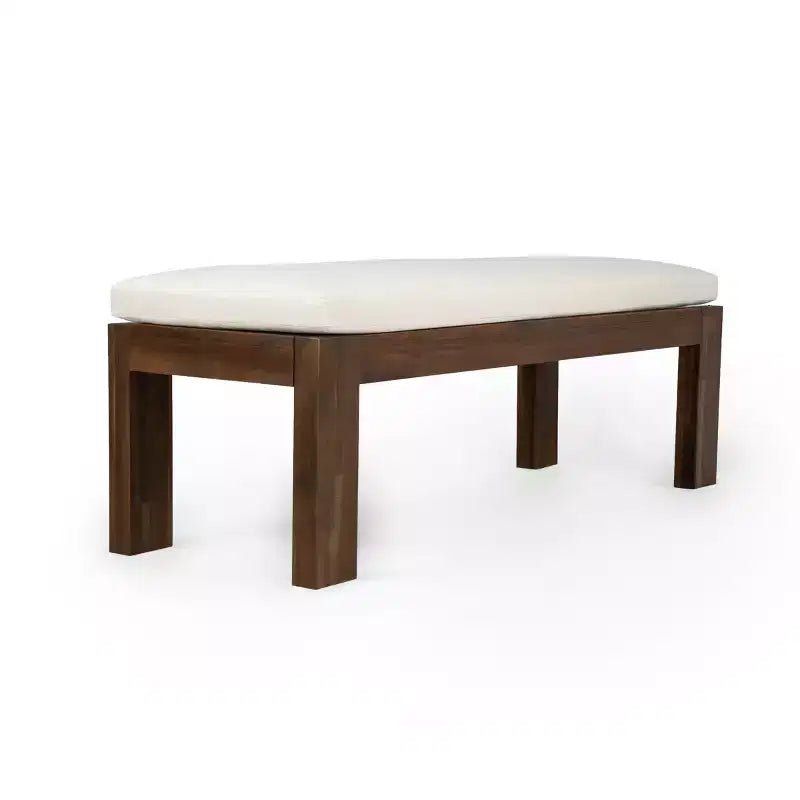 Polibi 6-Seat Acacia Patio Dining Set with Umbrella-Hole Table, Cushioned Bench & 4 Armchairs