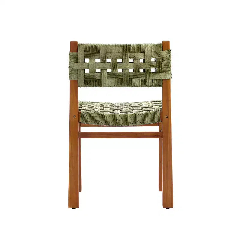 Christopher Knight Home Yuri Modern 6 Piece Patio Acacia Dining Set with Slatted Table and PE Wicker Design