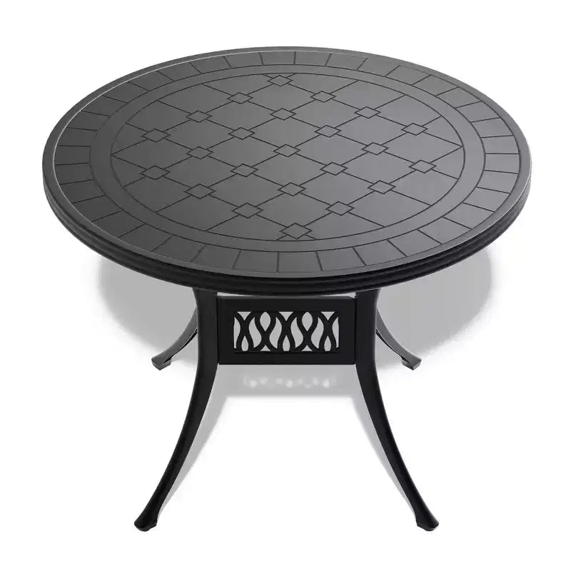 3-Piece Cast Aluminum Patio Dining Set, Black Rust Resistant Frame with Water Resistant Cushions