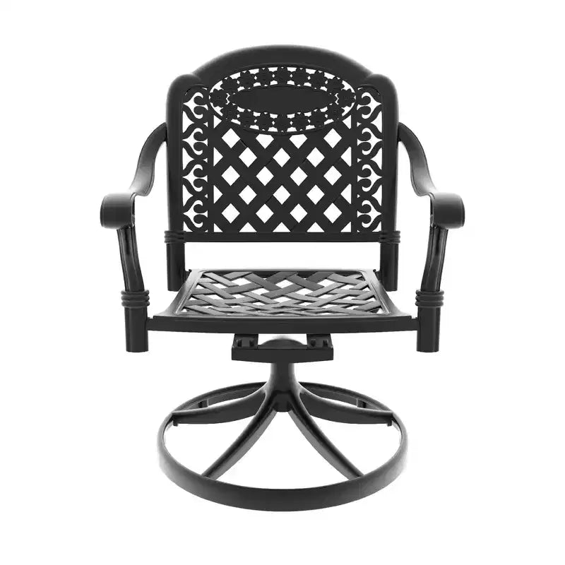 7-Piece Cast Aluminum Patio Dining Set, Rectangular Table with Cushions