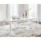 Mesa de comedor extensible rectangular blanca/verde, con capacidad para 10 personas