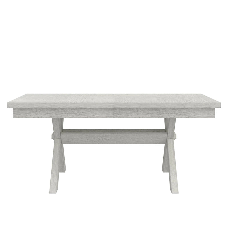 VECELO Juego de Mesa de Comedor con Banco, Mesa de Comedor Rectangular Extensible de Madera Maciza y 4 Sillas de Comedor de Madera Maciza