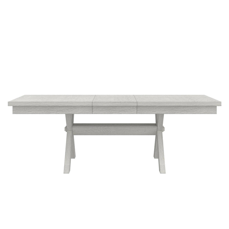 VECELO Juego de Mesa de Comedor con Banco, Mesa de Comedor Rectangular Extensible de Madera Maciza y 4 Sillas de Comedor de Madera Maciza