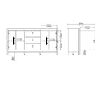 Aparador de 2 puertas y 3 cajones en negro mate/blanco/madera Jackson Hickory – Estilo escandinavo, montaje para 2 personas