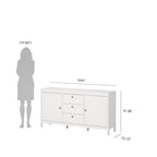Aparador de 2 puertas y 3 cajones en negro mate/blanco/madera Jackson Hickory – Estilo escandinavo, montaje para 2 personas