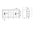 Aparador de 2 puertas y 3 cajones en negro mate/blanco/madera Jackson Hickory – Estilo escandinavo, montaje para 2 personas