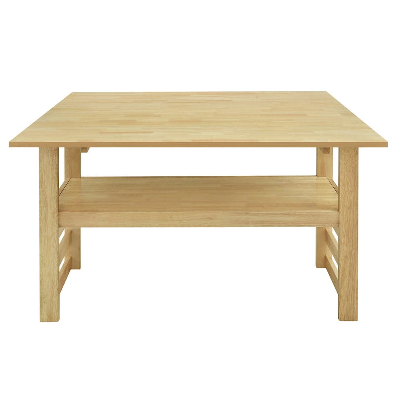 Juego de mesa y sillas de comedor de madera extensible, juego de mesa y sillas de comedor moderno de mediados de siglo con 2 hojas abatibles y estante de almacenamiento