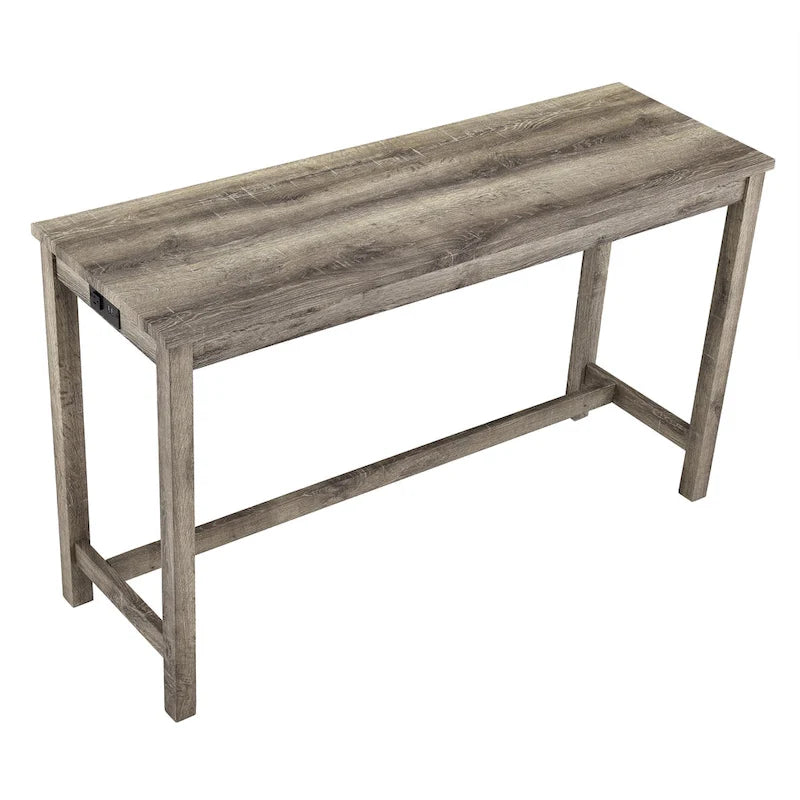 Juego de mesa y 3 taburetes de bar con toma de corriente, desayunador de cocina, juego de mesa y sillas de comedor de madera