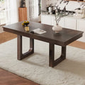 Mesa de comedor extensible de granja marrón, capacidad para 4 a 8 personas