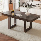 Mesa de comedor extensible de granja marrón, capacidad para 4 a 8 personas