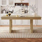 Mesa de comedor extensible de granja marrón, capacidad para 4 a 8 personas