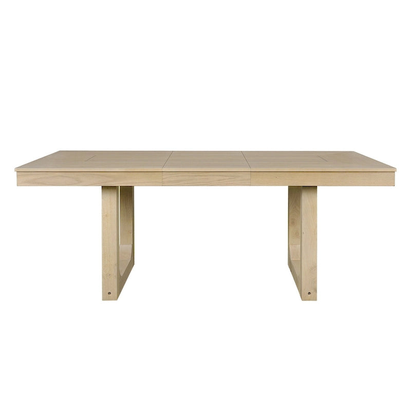 Mesa de comedor extensible de granja marrón, capacidad para 4 a 8 personas
