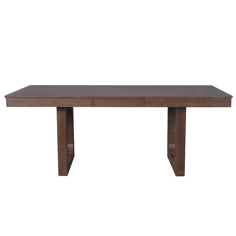 Mesa de comedor extensible de granja marrón, capacidad para 4 a 8 personas