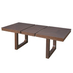 Mesa de comedor extensible de granja marrón, capacidad para 4 a 8 personas