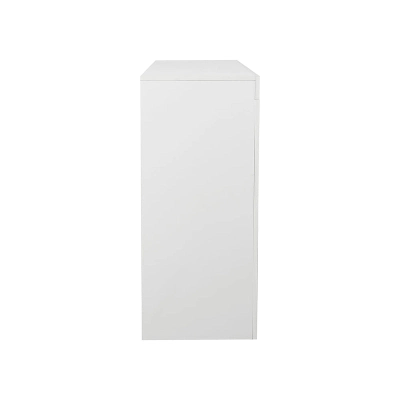 Aparador de almacenamiento blanco de 3 puertas con LED, acabado de alto brillo