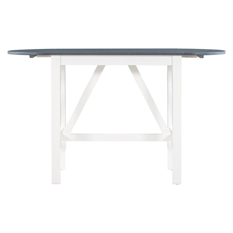 Juego de comedor de 3 piezas de madera a la altura de la encimera con mesa de hoja abatible y 2 sillas