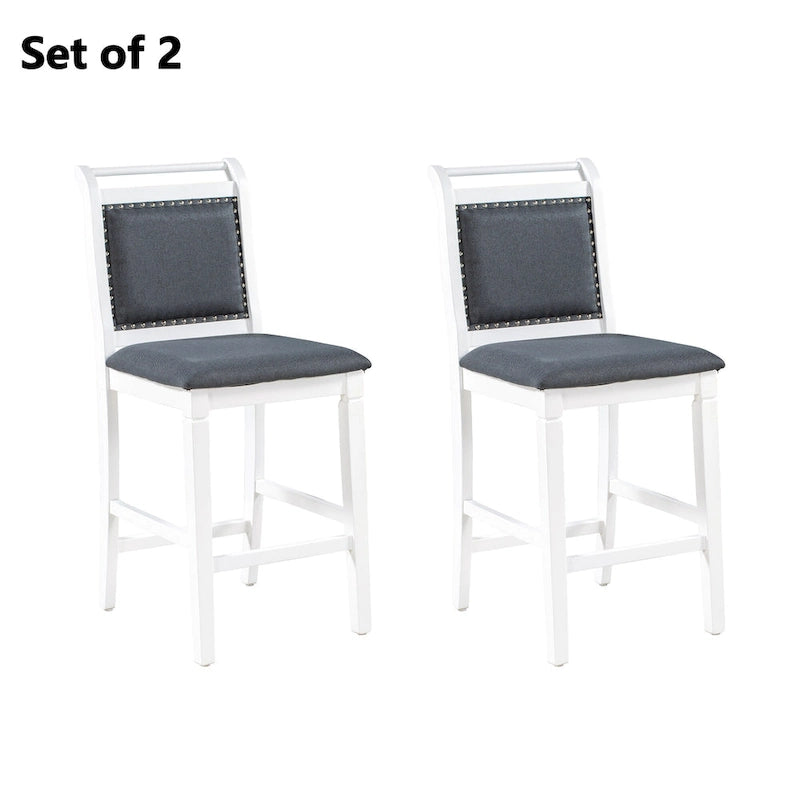 Juego de comedor de 3 piezas de madera a la altura de la encimera con mesa de hoja abatible y 2 sillas