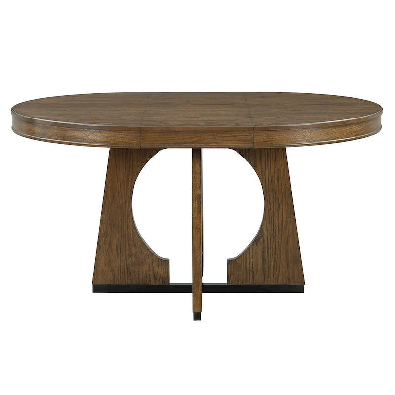 Juego de comedor de 5 piezas de estilo vintage con mesa extensible y 4 sillas tapizadas