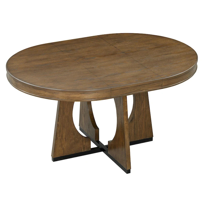 Juego de comedor de 5 piezas de estilo vintage con mesa extensible y 4 sillas tapizadas