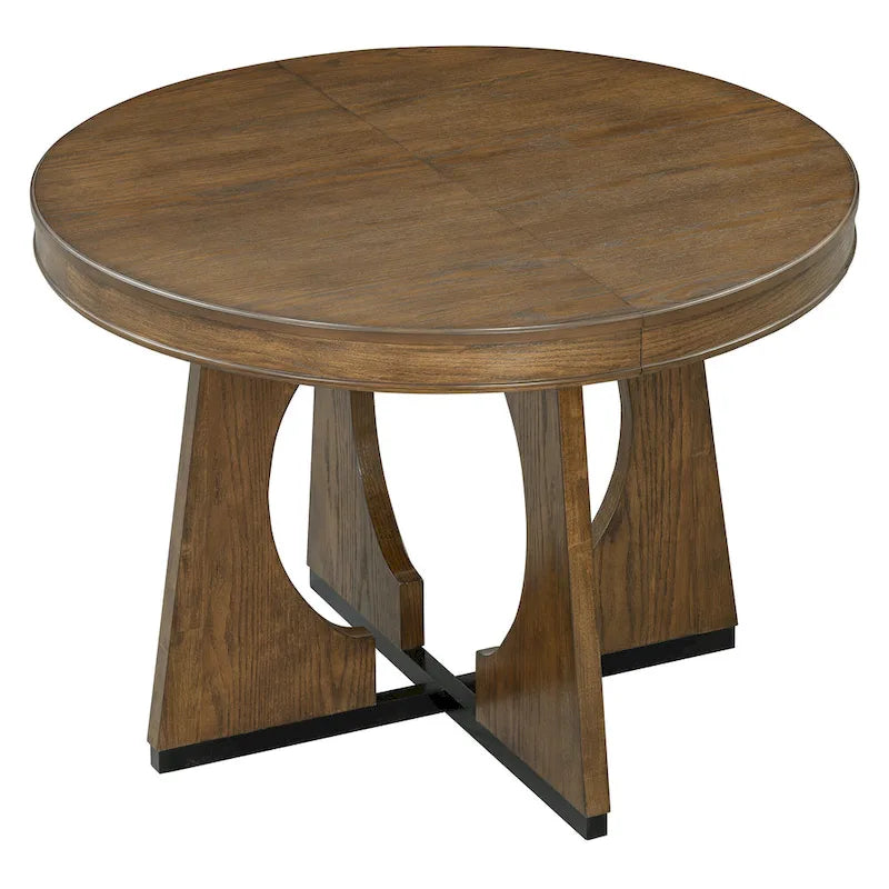 Juego de comedor de 5 piezas de estilo vintage con mesa extensible y 4 sillas tapizadas