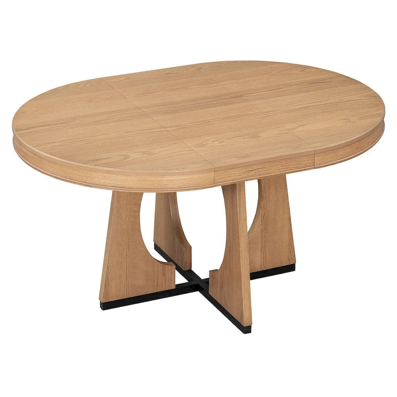 Juego de comedor de 5 piezas de estilo vintage con mesa extensible y 4 sillas tapizadas