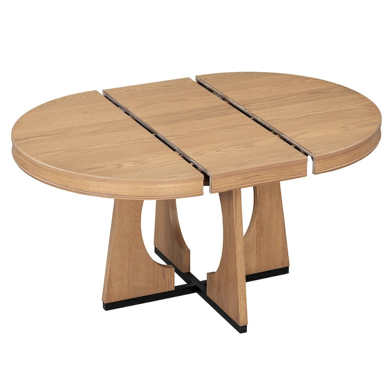 Juego de comedor de 5 piezas de estilo vintage con mesa extensible y 4 sillas tapizadas