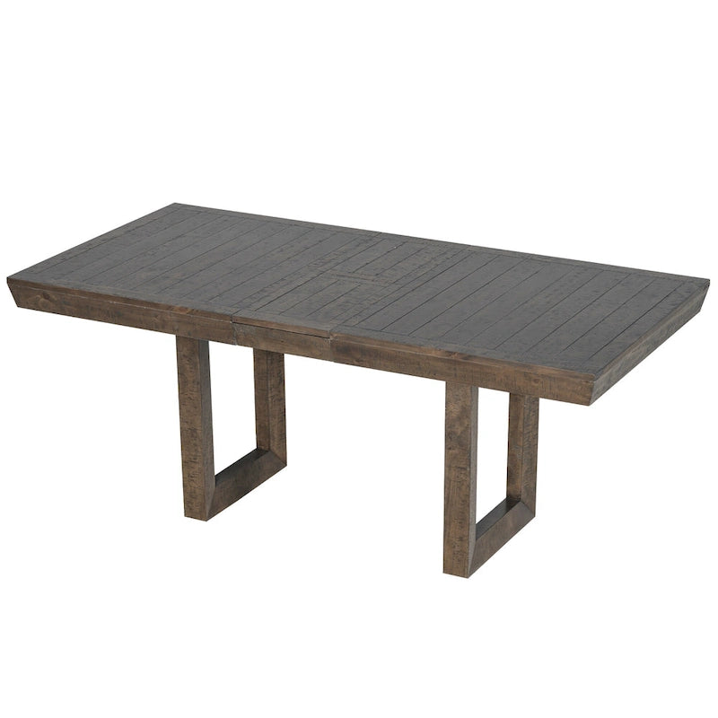 Juego de comedor tradicional extensible de 7 piezas con tablero de mariposa y 6 sillas tapizadas