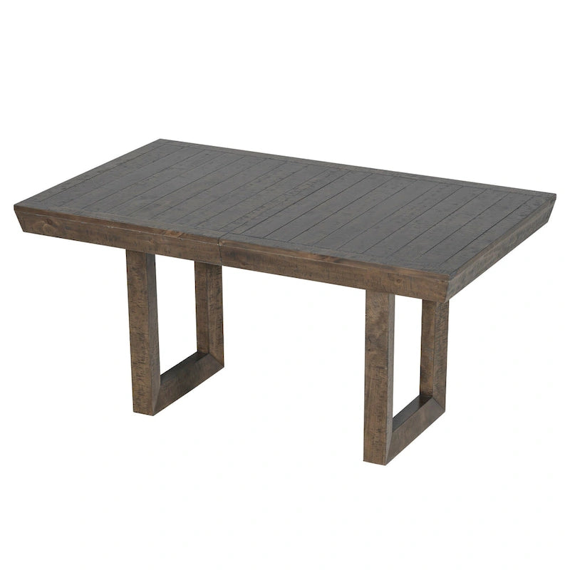 Juego de comedor tradicional extensible de 7 piezas con tablero de mariposa y 6 sillas tapizadas
