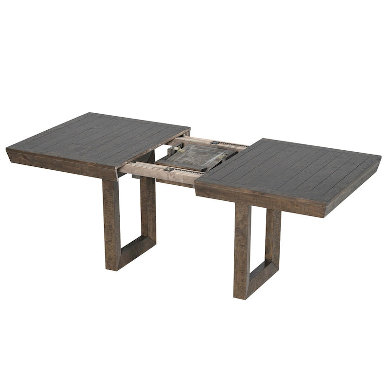 Juego de comedor tradicional extensible de 7 piezas con tablero de mariposa y 6 sillas tapizadas
