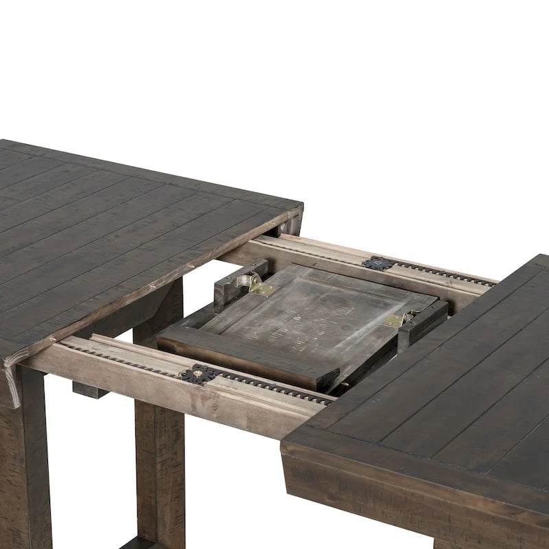 Juego de comedor tradicional extensible de 7 piezas con tablero de mariposa y 6 sillas tapizadas