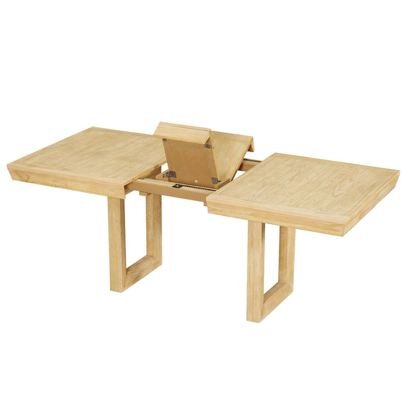 Juego de comedor tradicional extensible de 7 piezas con tablero de mariposa y 6 sillas tapizadas