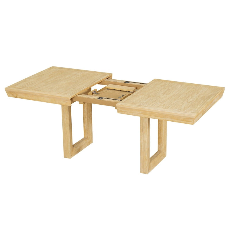 Juego de comedor tradicional extensible de 7 piezas con tablero de mariposa y 6 sillas tapizadas