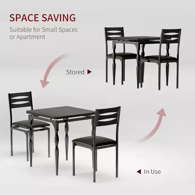 3-Piece Dining Set for Small Spaces, Table & 2 Chairs with Spiral Legs, Compact Kitchen Table Set for Apartments