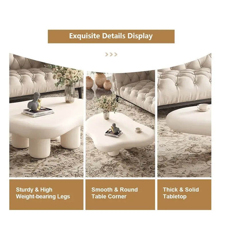 48.5 Modern Cloud Shape 4 Legs Coffee Table