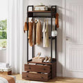 Lantine Freestanding Closet Organizer, Small Clothes Rack with Drawers and Shelves, Heavy Duty Garment Rack for Hallway, Entryway, Bedroom