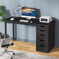 Lantine Computer Desk with 5 Drawers, 47 inches Modern Simple Home Office Desk Study Writing Table for Small Spaces