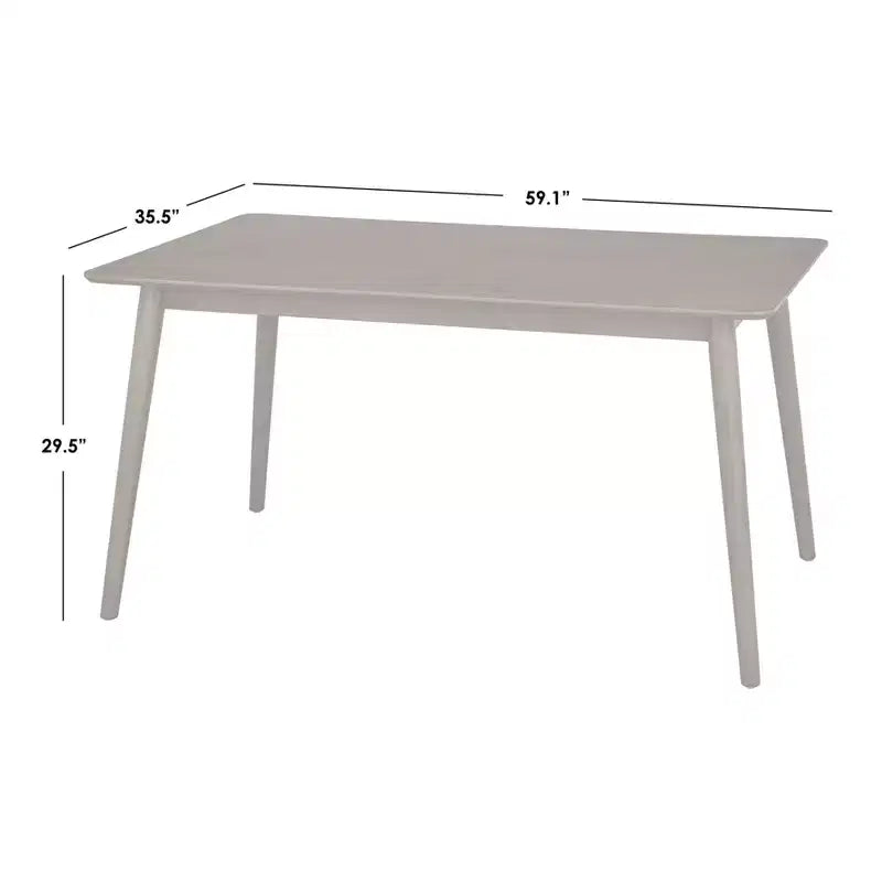 Lifestorey 5pc Newington Mid-Century Modern Rectangular Dining Set Walnut/Mocha