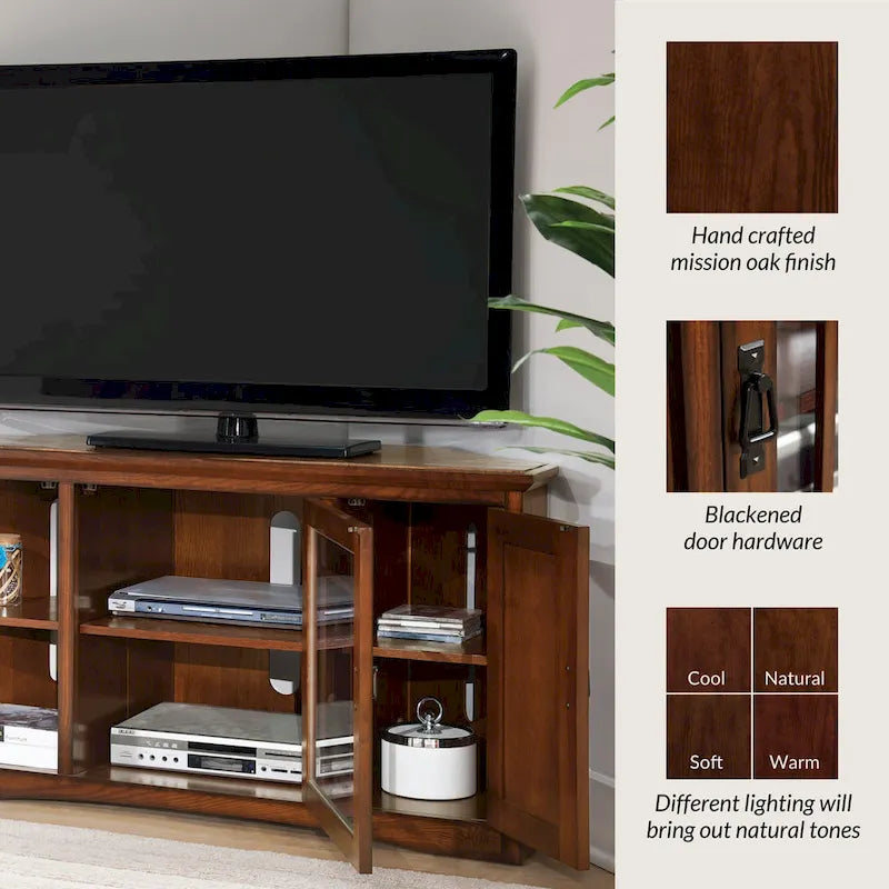 Leick Home Solid Wood Mission Corner TV Stand