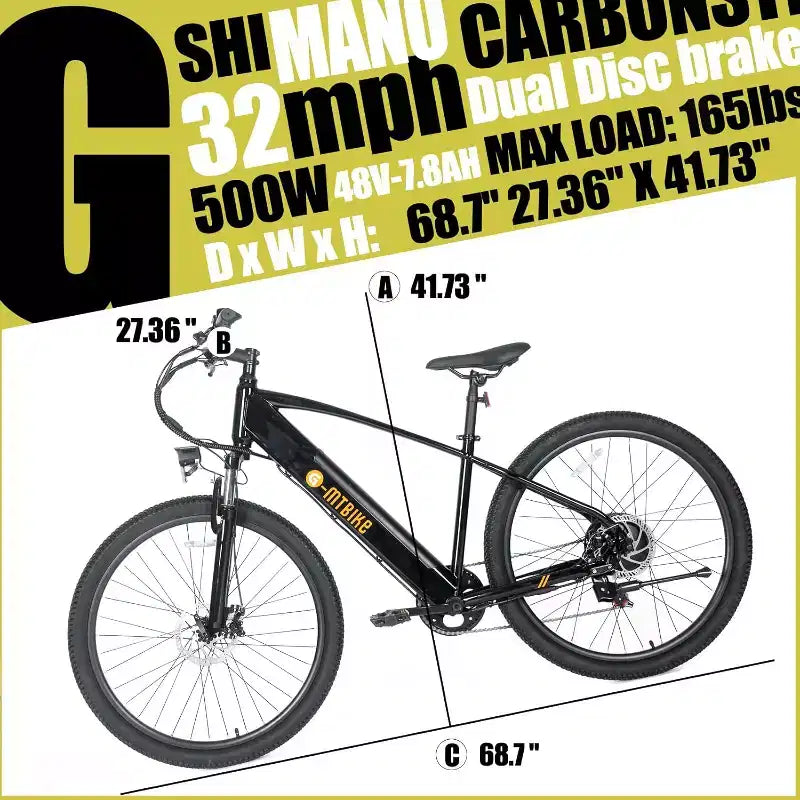 Electric Bike for Adults with Removable Battery,26 x 4.0 Fat Tires,7-Speed E-Bike for Off-Road Adventures,Max Range of 50 Miles