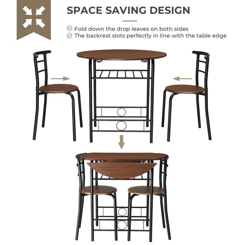 31.5 Drop Leaf Dining Table for Small Space,Small Kitchen Table Set for 2