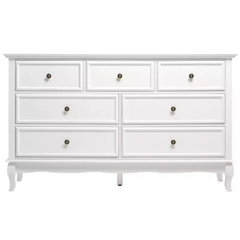 7 Drawer Dresser with Solid Wood Legs