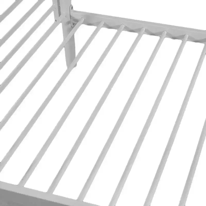 Karl Home Twin Over Twin Steel Bunk Bed Frame Ladder Bedroom Dorm Room for Kids Adult Children