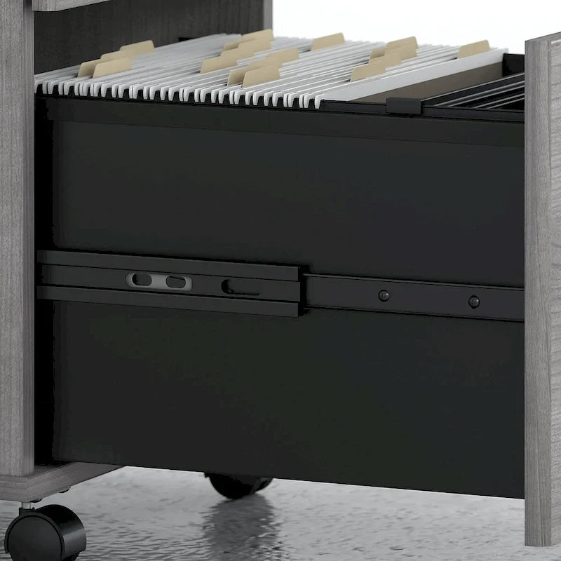 72 Office Desk with Hutch & 3-Drawer Mobile File Cabinet