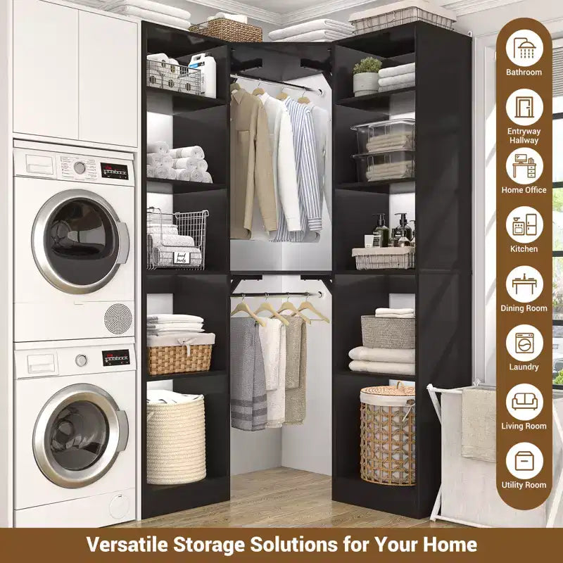 Besiost Corner Closet System with 12 Shelves