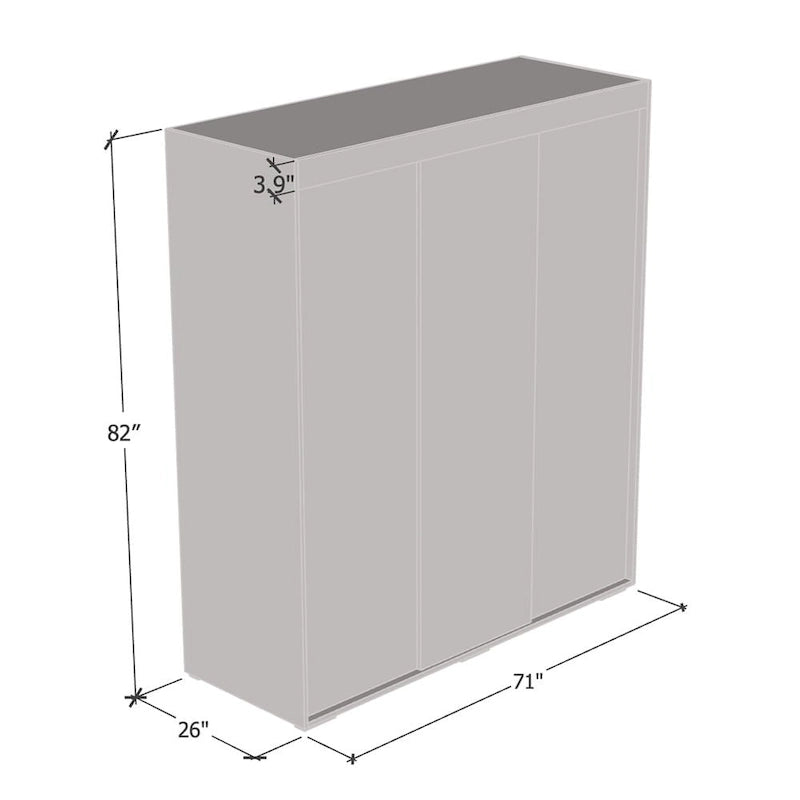 Aria Modern 3-door Wardrobe Armoire with Mirror