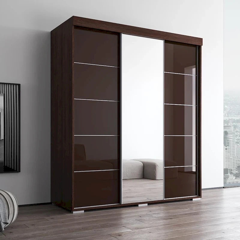 Aria Modern 3-door Wardrobe Armoire with Mirror