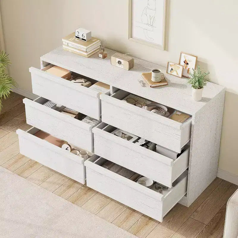 6/8 Drawers Dresser, Wide Modern Chest of Drawers for Bedroom, Living Room, Nursery