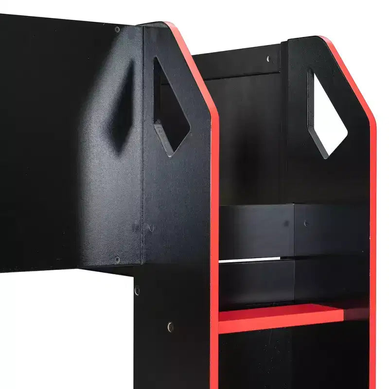 Loft Bed with Height-Adjustable Desk, RGB Lights and Storage, Full Size Space-Saving Bed for Teens & Adults